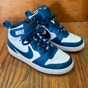 Nike Kids Court Borough High Tops Teal/White